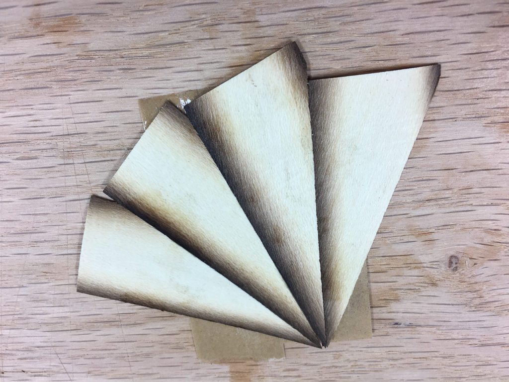 Federal Period Fan Inlay, fan quadrants, veneer tape