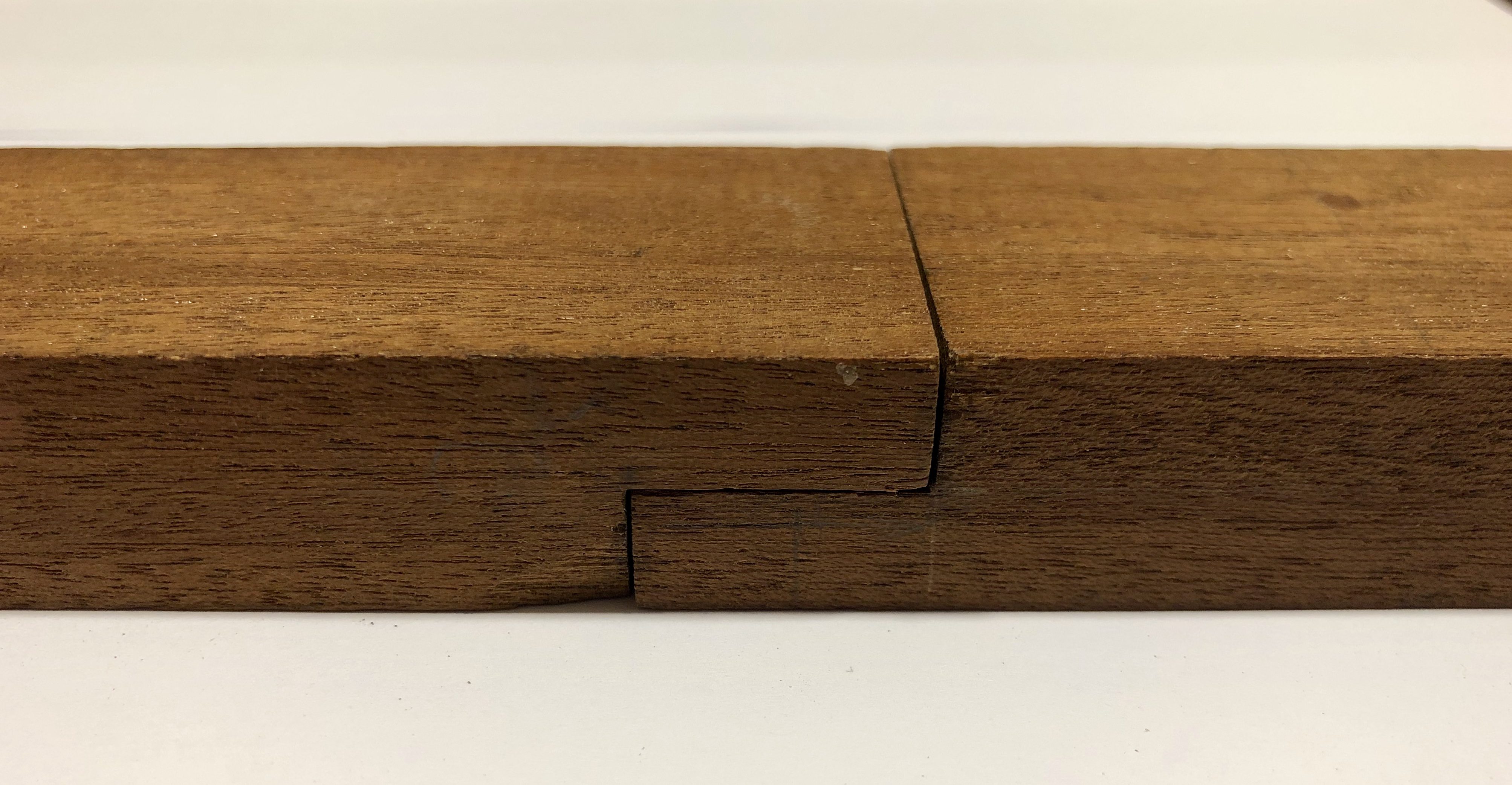 two rabbets joined together to show lap joint